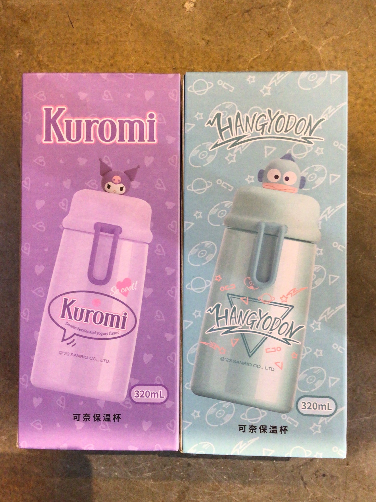 320mL Sanrio Travel-Size Waterbottle : Kuromi / Hangyodon