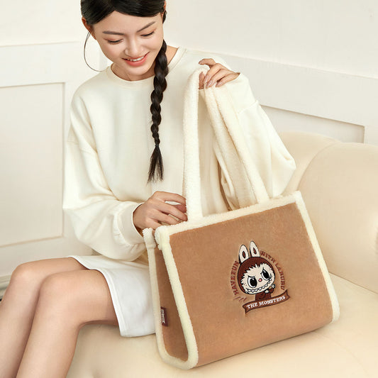 Classic Bag Series:   LABUBU Plush Tote Bag (Brown)