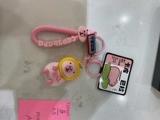 Pink Capybara keychain