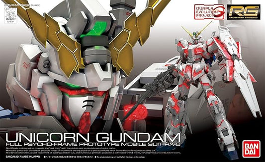 Bandai RG 1/144 #25 Unicorn Gundam Full Psycho-Frame Prototype Mobile Suit RX-0 "Gundam UC"