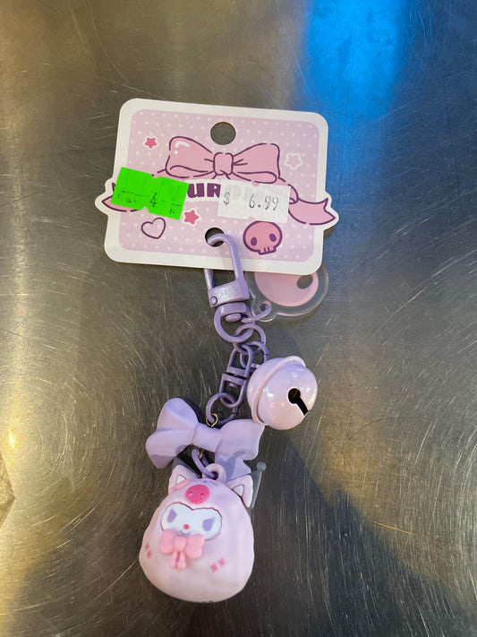 Sanrio Cat Bell Keychain - Kuromi