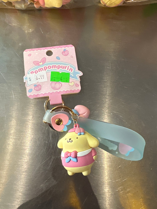 Sanrio Peach Pompompurin Keychain