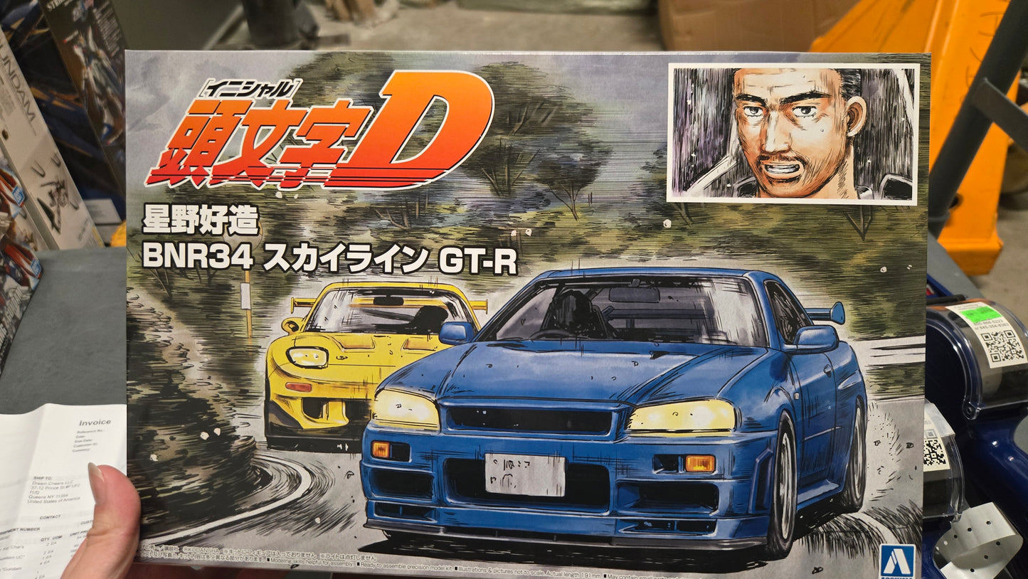 Initial D Hoshino Kozo BNR34 Skyline GT-R Blue Car